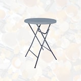 thumbnail of BRASQ Statafel Grijs Set van 4 ⌀80cm Inclusief 4x Zwarte Statafelrok - Bartafel - Vouwtafel - Inklapbaar van kunststof, metaal voor binnen en buiten