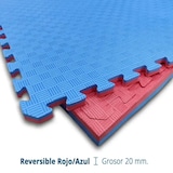 thumbnail of Arquiservi - Esterilla Tatami Puzzle 1x1x20mm Rojo-Azul / Antideslizante, yoga, pilates.