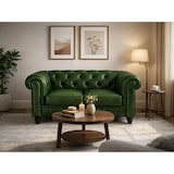 thumbnail of Chesterfield Bank - 2 Zits - Groen - Vintage - leer - Sofa