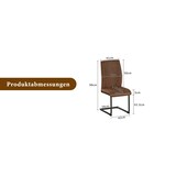 thumbnail of Esszimmerstuhl Set 2er braun+schwarz 99x44x45 cm mit ergonomischer Rückenlehne, Tech Stoff Bezug, Metallgestell, rutschhemmende Füße