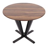 thumbnail of Bistrotafel HWC-M56, eettafel, massief hout HPL laminaat melamine Ø92cm, sheesham hout look, donker frame