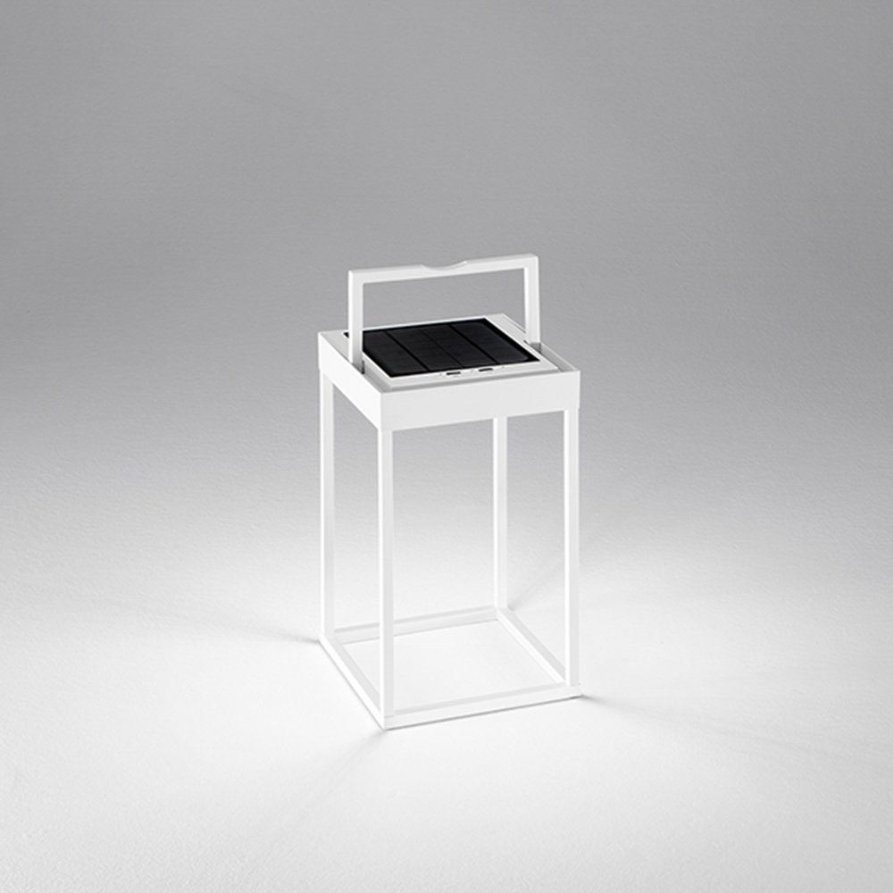 Lampada da tavolo solare e ricaricabile CAGE di Perenz Bianco Opaco H30cm