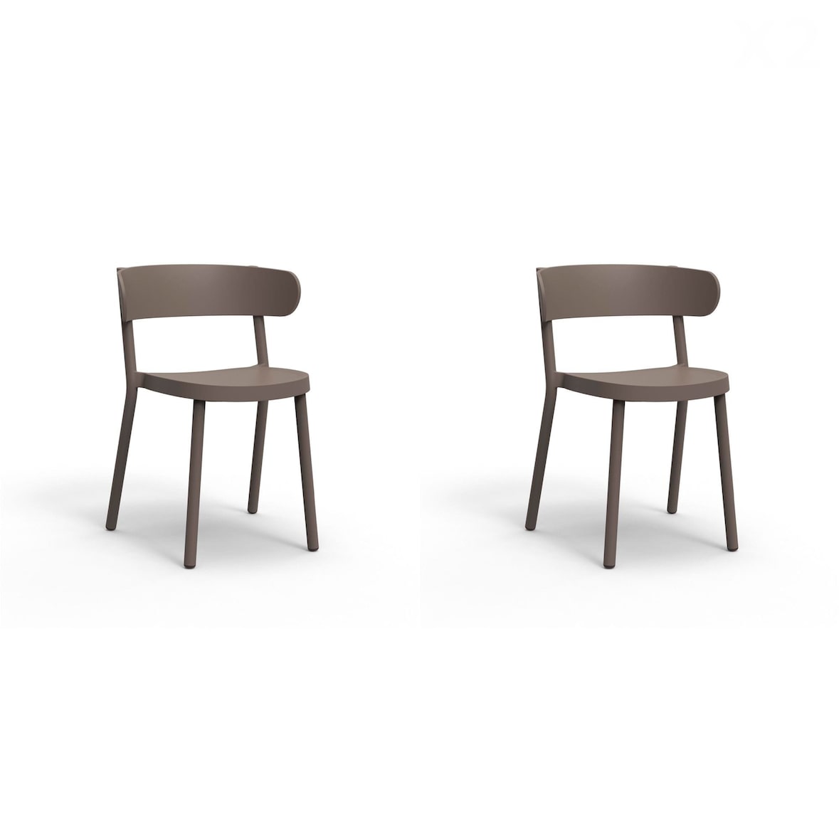 Resol CASINO Stuhl Indoor, Outdoor Set 2 Schokolade