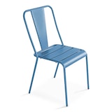 thumbnail of Ensemble table de terrasse et 8 chaises bistrot en acier bleu pacific - Oviala