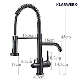 thumbnail of Bernd | Torneira de filtro de 3 vias para gastronomia preto mate | de osmose em aço inoxidável para cozinha misturadora de restaurante 360° 2 ligações