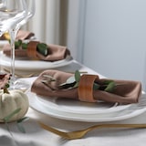 thumbnail of Relaxdays Serviettenringe, 12er Set, aus Holz, HxD: 2,5 x 5 cm, Serviettenhalter, Papier- und Stoffservietten, braun