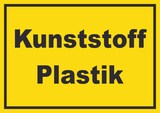 thumbnail of Kunststoff Plastik Mülltrennung Schild mit Text waagerecht A5 Rückseite selbstklebend