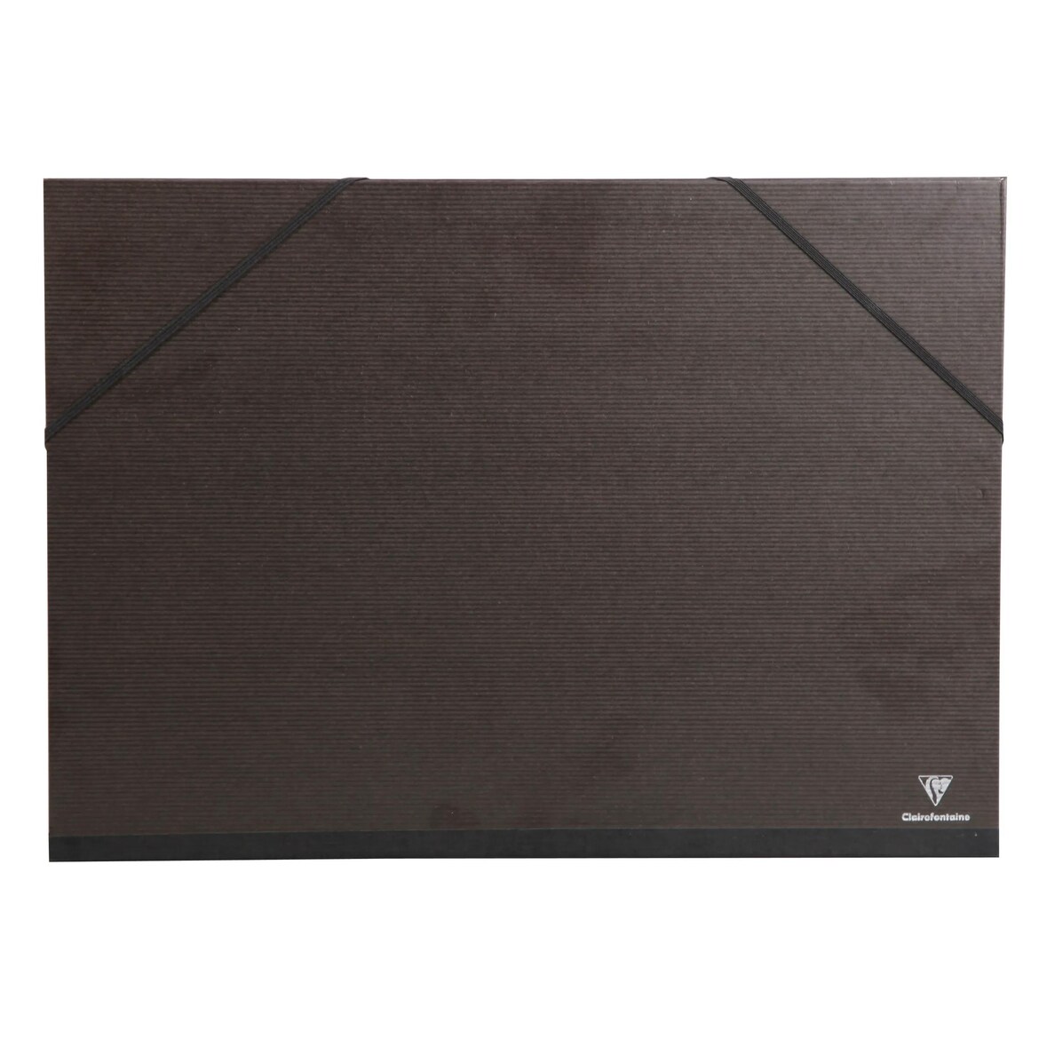 Clairefontaine 8x Zeichenmappe Kraft, Gummizugverschluss und 3 Klappen, 26x33 cm für A4+ - Schwarz 47115C