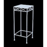 thumbnail of DanDiBo Blumenhocker Weiß Metall Eckig 70 cm Blumenständer 96314 L Beistelltisch Blumensäule Modern Pflanzenständer Pflanzenhocker