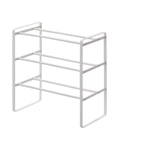 thumbnail of Yamazaki Schuhregal mit 3 Ablagen weiß ausziehbar platzsparend schmal Metall Schuhablage für 9-12 Paar Schuhe 41-70x46x25cm "FRAME"