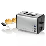 thumbnail of Clatronic TA 3620 Tostadora Pan, 2 Rebanadas, Regulador Nivel Tostado, 3 Funciones, Calienta Panecillos, Acero Inoxidable, Plata, 850W