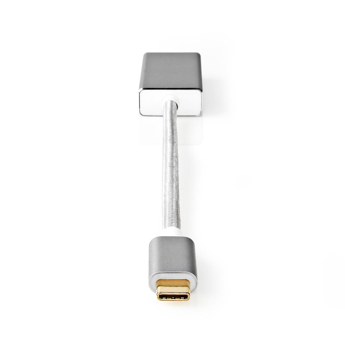USB-C Adapter - USB 3.2 Gen 1 - USB-C Male - DisplayPort Female - 0.20 m - Round - Gold Plated - Braided / Nylon - Silver - Cover Window Box