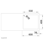 thumbnail of Blanco Silgranit Rechteckiges Spülbecken  Subline 500-IF/A SteelFrame Weiß 50 x 40 cm