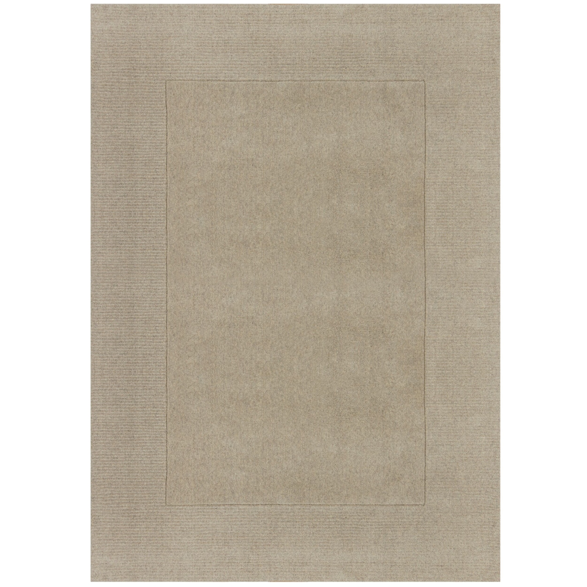 Handgewebter Wollteppich mit feinen Randdetails, `Mole`. Farbe: Beige, 160x230 cm | Kadima Design
