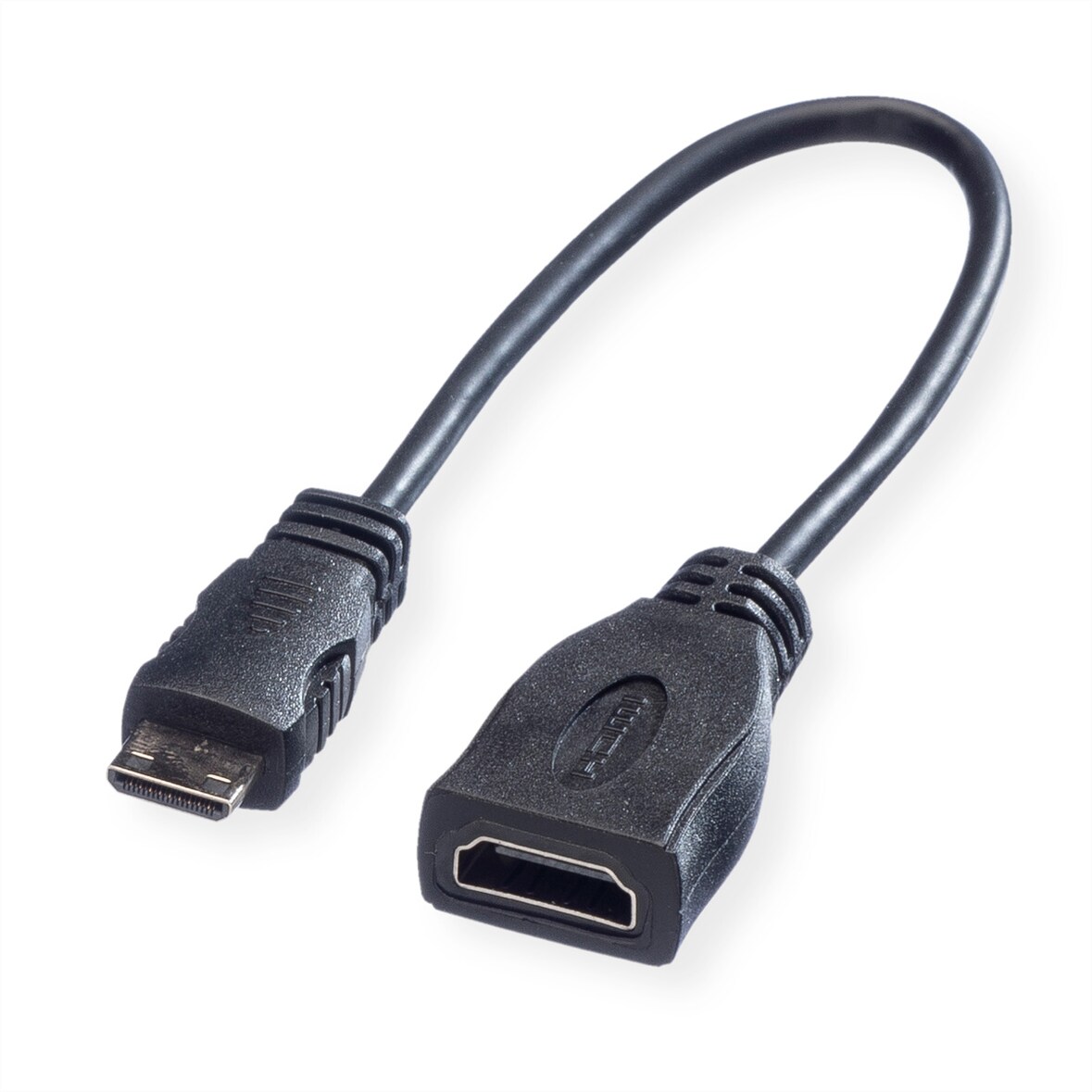ROLINE Monitorkabel HDMI  High Speed met Ethernet, HDMI Female - Mini HDMI Male, 0,15 m