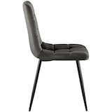 thumbnail of CLP Lot de 4 chaises de salle a manger Antibes Velours HBT: 84x45x55 cm Gris foncé