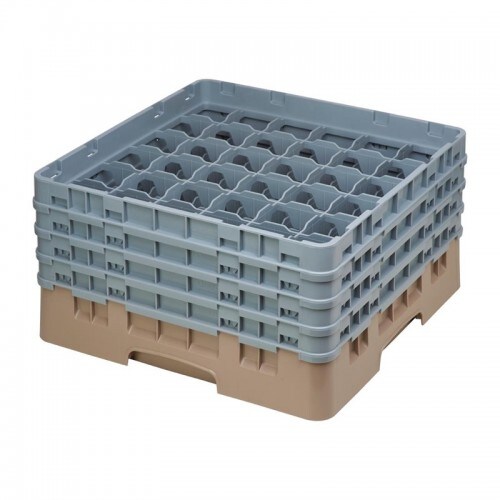 Cambro Gläserspülkorb beige mit 36 Fächern max Glashöhe 21,5cm. Dieser Gläserspülkorb bietet