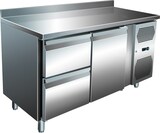 thumbnail of Gastro Edelstahl Kühltisch Kühltheke 1 Tür / 2 Schubladen 314 L -2/+8°C Aufkantung