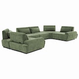 thumbnail of Modulaire 6-zits hoekbank met verstelbare rugleuning 462 cm groen, L 462 x l 231 x h 82 cm Oviala
