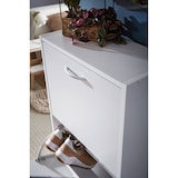 thumbnail of Schuhkipper mit 3 Fächern für 18 Paar Schuhe Schuhkommode Schuhschrank Holz Weiß