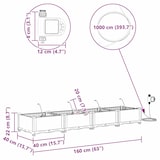 thumbnail of vidaXL Gartenpflanzer Schwarz 160 x 40 x 22 cm Stahl