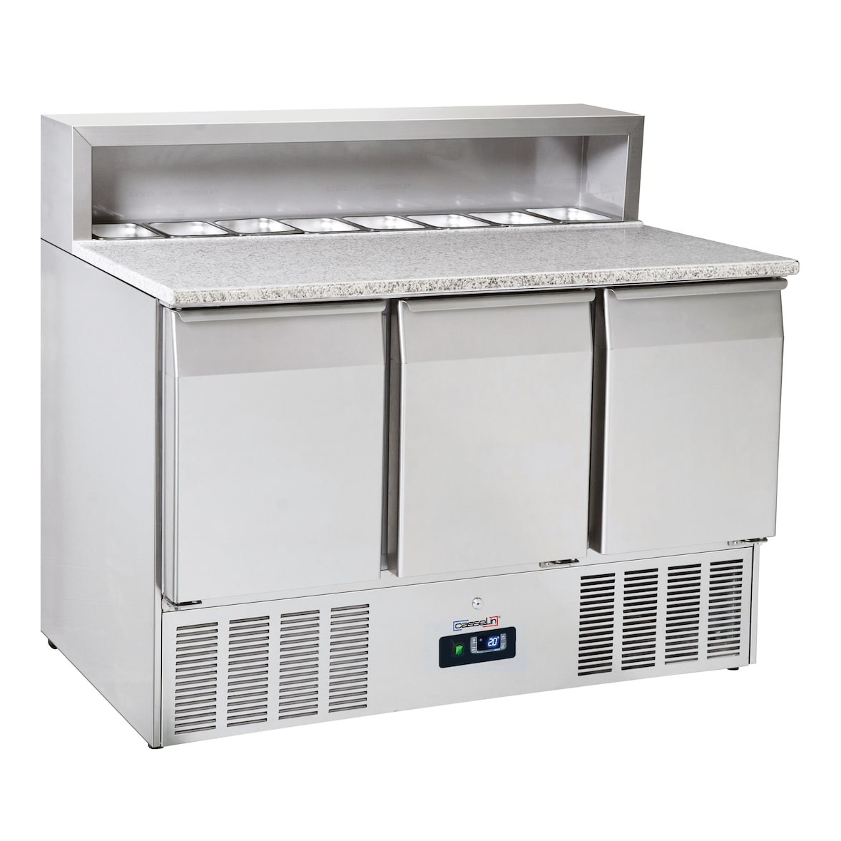 Saladette voor bereiding 3 deuren GN 1/1 graniet CSAP3PG Casselin