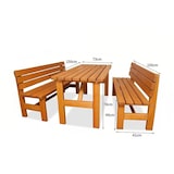 thumbnail of METRO PROFESSIONAL Bierzeltgarnitur Freistadt 3-tlg., Kiefernholz, 2 Bierbänke 150 x 41 cm, 1 Biertisch 150 x 73 cm, braun