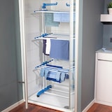 thumbnail of EASYmaxx Wäscheständer 3 Etagen mit Rollen - 63x76x173 cm - weiß/blau