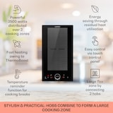 thumbnail of Delicatessa Slim Domino Induktionskochfeld 3500W Timer schwarz Schwarzes Glas