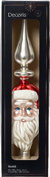 thumbnail of Christbaumspitze Glas 34cm mit Figur Motiv Tannenbaumspitze Weihnachtsbaumspitze