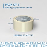 thumbnail of 6 Rollen Transparante Plakband 50mm x 60m | Verpakkingsplakband, Sterk Plakband