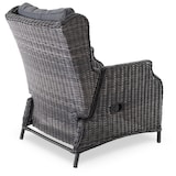 thumbnail of Gartenstuhl 2er-Set mit Relaxfunktion, mit Hocker, Braun/Dunkelgrau, inkl. Polster, 130 kg Belastbarkeit, pflegeleicht | Raburg Sophia