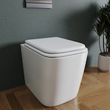 thumbnail of Sedile WC In Legno MDF Copriwater Tavoletta Universale Portata Massima 150 Kg Facile Da Pulire Design Brighton Cerniere In Ottone 44 × 36 Cm Bianco