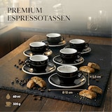 thumbnail of Muvell 6x Espressotassen á 60 ml | Schwarz | Italian Style | extra dickwandig mit 0,8 cm & schwere Ausführung | Set mit Untertassen - Geschenkset
