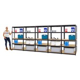 thumbnail of PROREGAL Mega Deal | 5x Schwerlastregal Slim Elephant M | HxBxT 180x90x60 cm | 5 Ebenen | Fachlast 350 kg | Schwarz | Stecksystem Lagerregal 5 Stk.