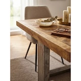 thumbnail of Massivholz Esstisch, rustikales Design, Edelstahlbeine, Mango Massivholz. 180x90x76 cm | Kadima Design