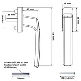 thumbnail of ergonomische Fenstergriffe weiß Standard Aluminium 6 Stück
