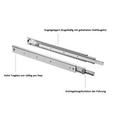 thumbnail of Teleskopauszug Vollauszug 100kg belastbar 1 Paar Schubladenauszüge Stahl 450mm