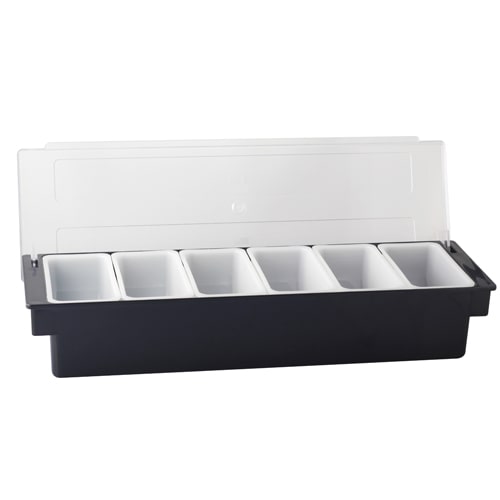MONDO DECO Gewürzkiste mit 6 Fächern Kollektion Barkeeper Schwarz und Weiß 49,9 x 16,5 x 9 cm x 1 Mondo Deco