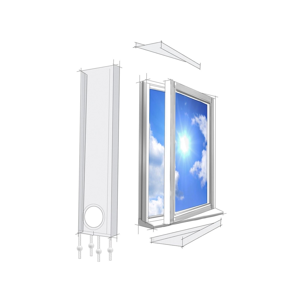 Lifetime Air Raamafdichtingskit Mobiele Airco - Raam en Deur - Universeel - 220 x 30cm