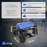 thumbnail of Stromgenerator 4Takt 3000 Watt Benzin 7 PS Generator KM3000 Stromerzeuger