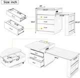 thumbnail of Ausziehbarer Esstisch MDF Blau/Naturholzoptik 125,5-187,5x71x93 cm mit Stauraum, LED und USB/Type-C