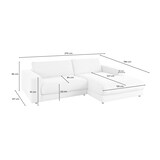 thumbnail of KAWOLA Sofa MADELINE Ecksofa Cord hellblau Longchair rechts