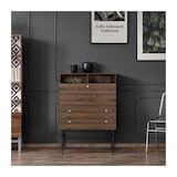 thumbnail of Lodge Secrétaire 1 Porte Battante 2 Tiroirs - Bois Et Métal Falodgebur1p2t