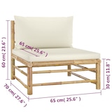 thumbnail of vidaXL 4-tlg. Garten-Lounge-Set mit Cremeweißen Kissen Bambus