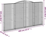 thumbnail of vidaXL Gabionen mit Hochbogen 5 Stk. 400x30x220/240cm Verzinktes Eisen
