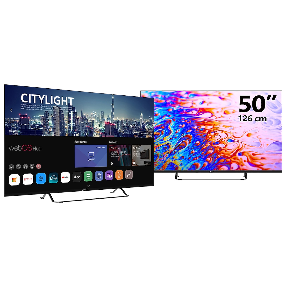 Rahmenloser 50" UHD Smart TV JTCS50U39501FLW, webOS, Triple Tuner