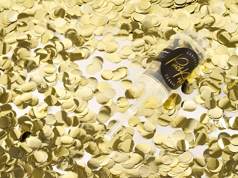Mini Konfetti Kanone Push Pop gold