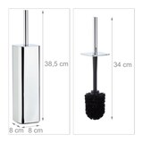 thumbnail of Relaxdays WC Bürstenhalter Wand, Toilettenbürstenhalter mit WC Bürste, für Wandmontage, HTB: 38,5x8x8 cm, silber/schwarz