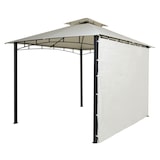 thumbnail of Pergola HWC-F94, Garten Pavillon, Stahl bewegliche Seitenwand 2,5x2,5m ~ creme-beige